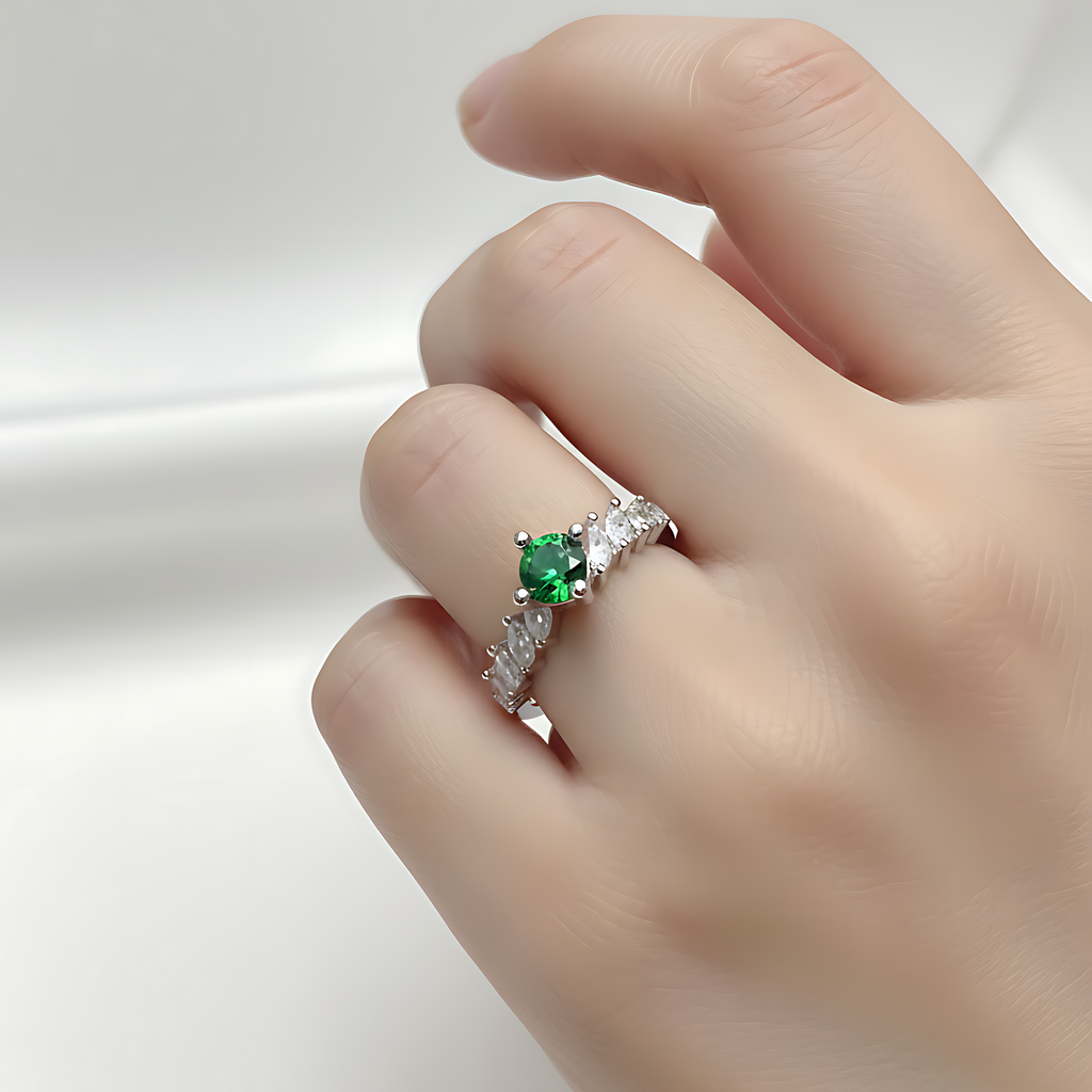 AD Stone Crown Ring
