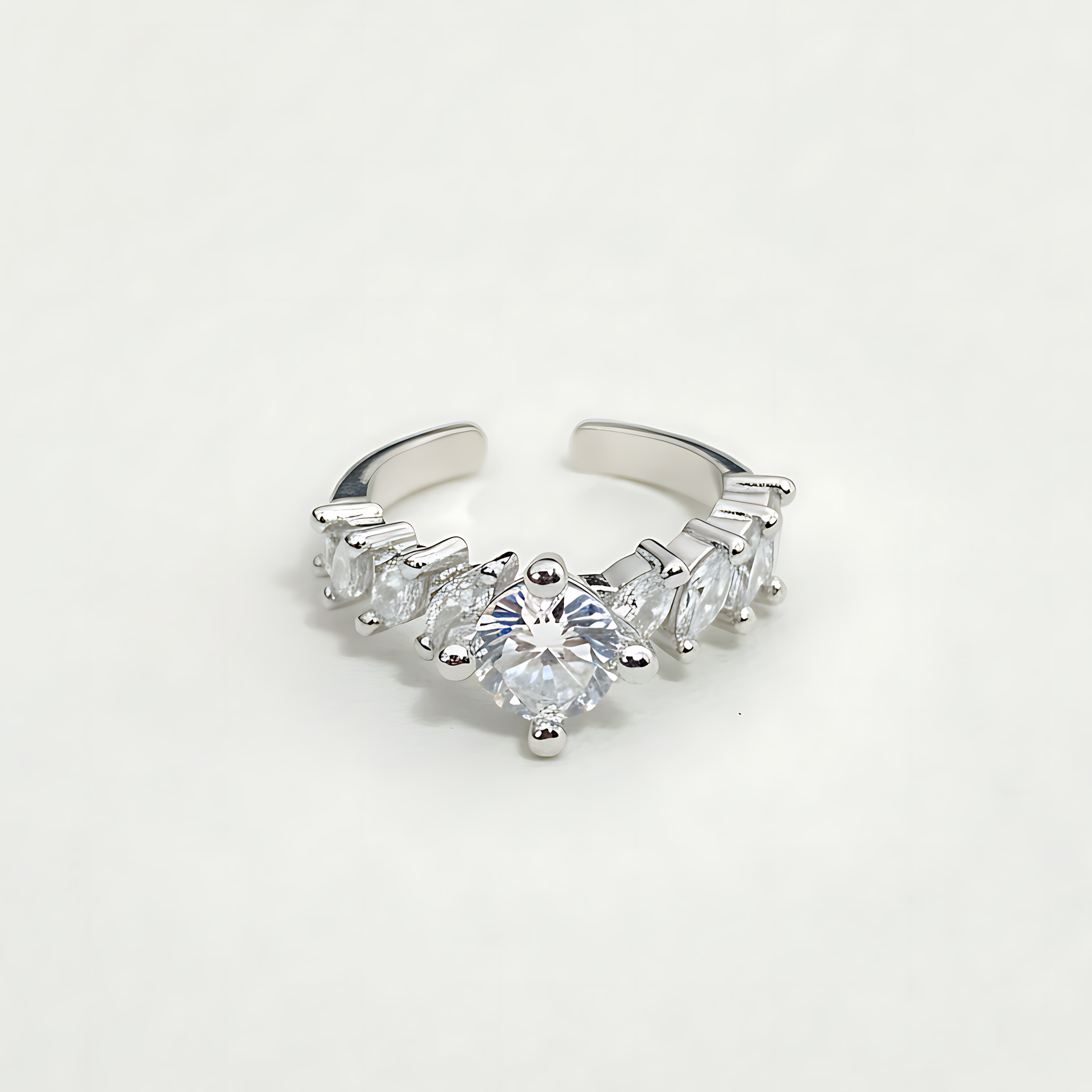 AD Stone Crown Ring