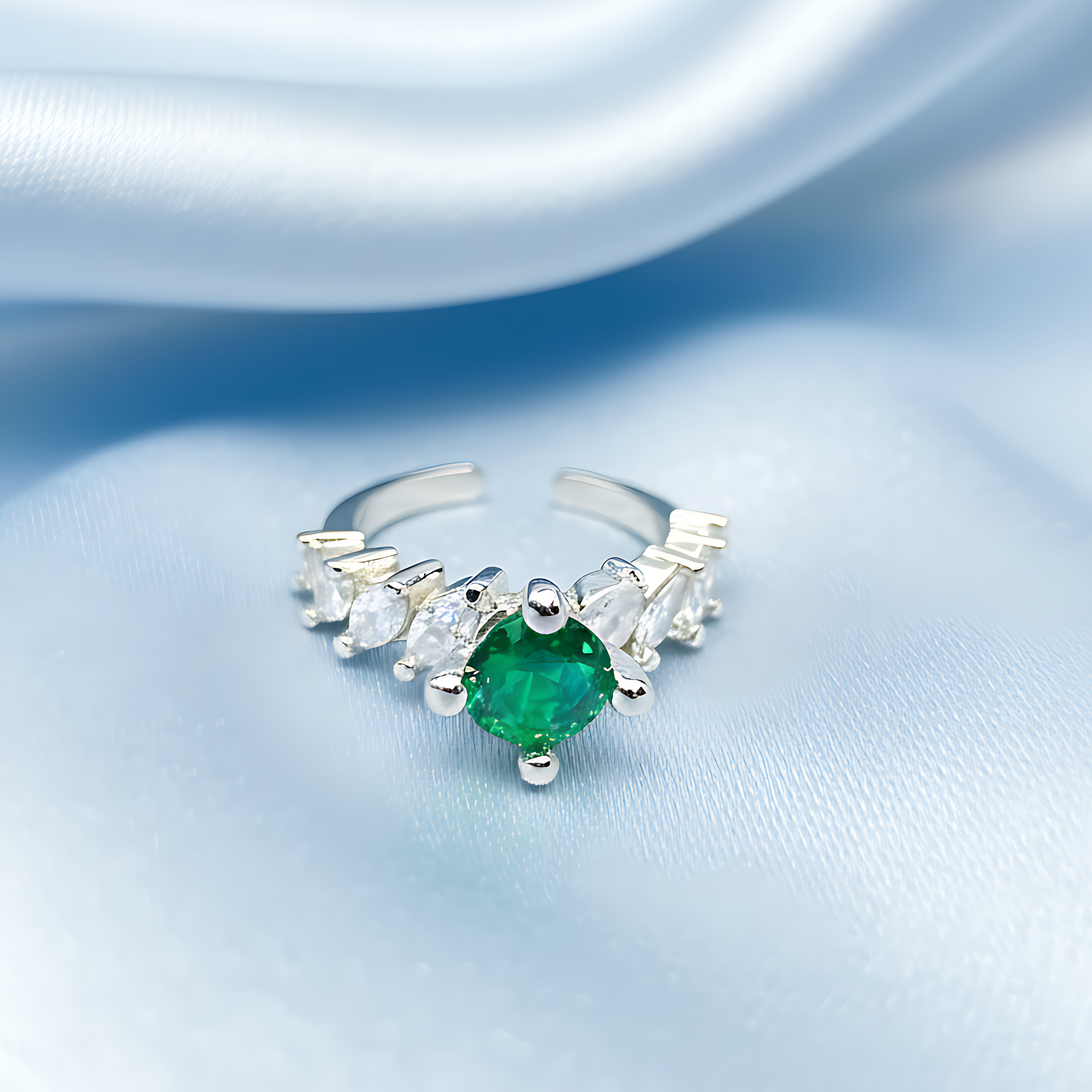 AD Stone Crown Ring