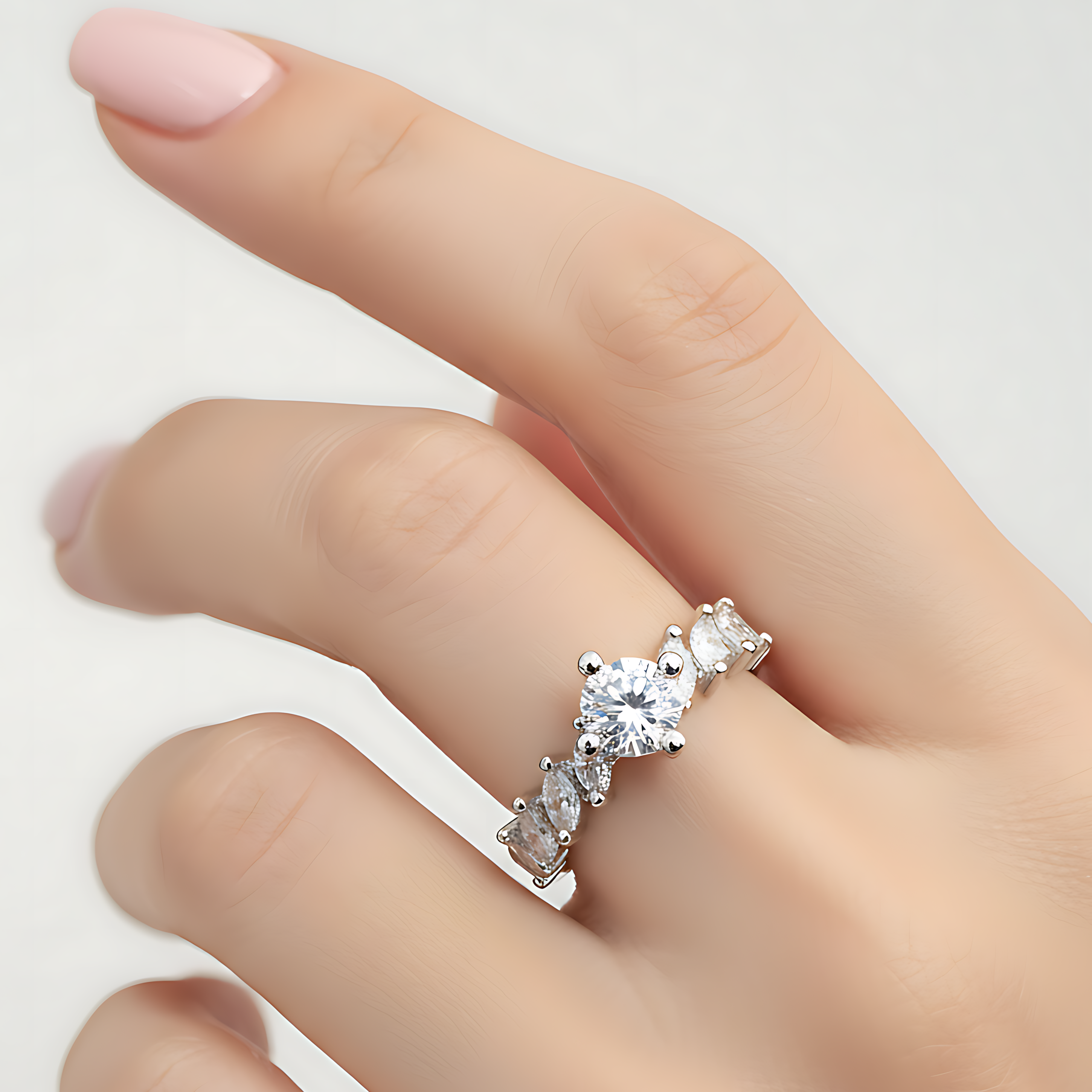 AD Stone Crown Ring