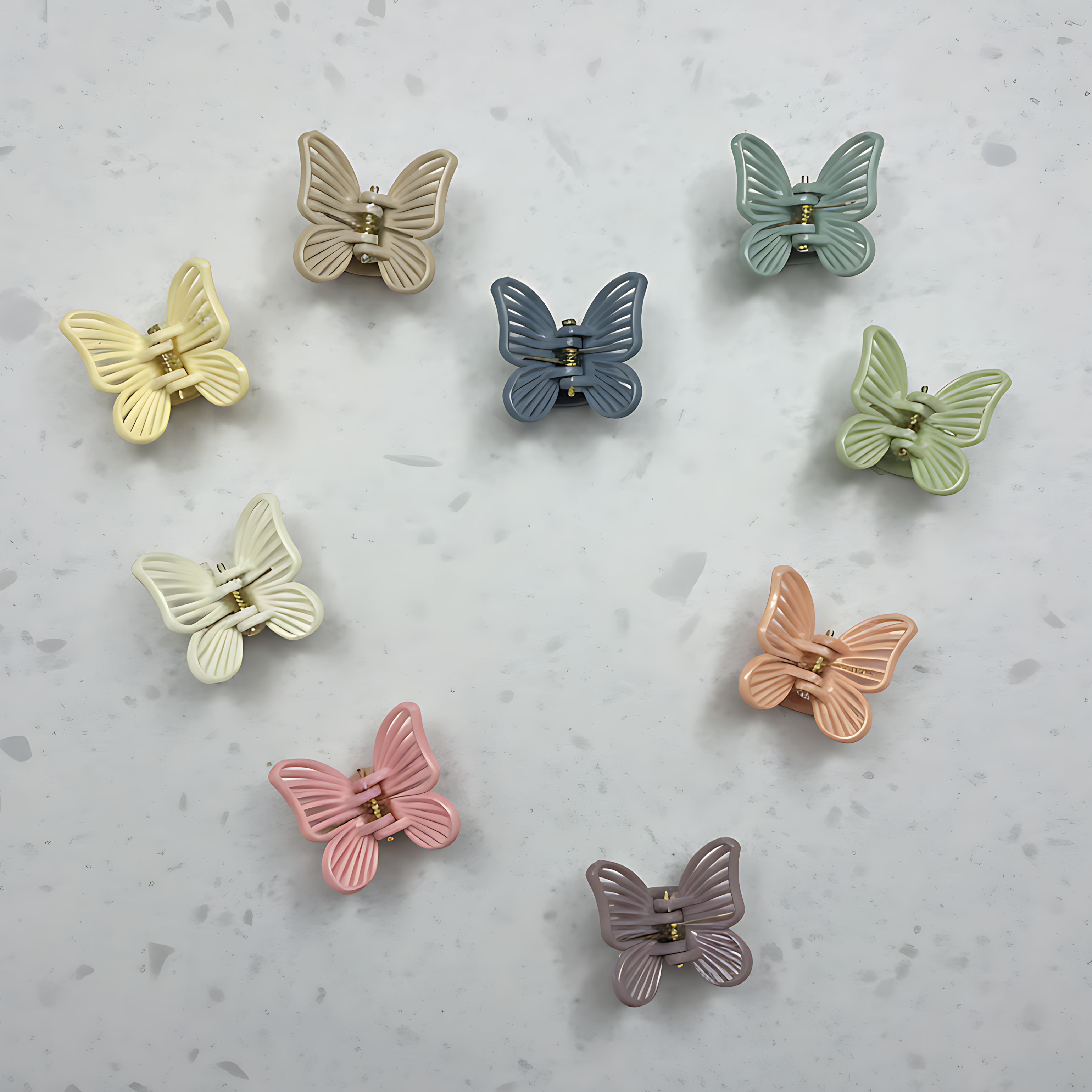 6 Butterfly Hair Clip Set