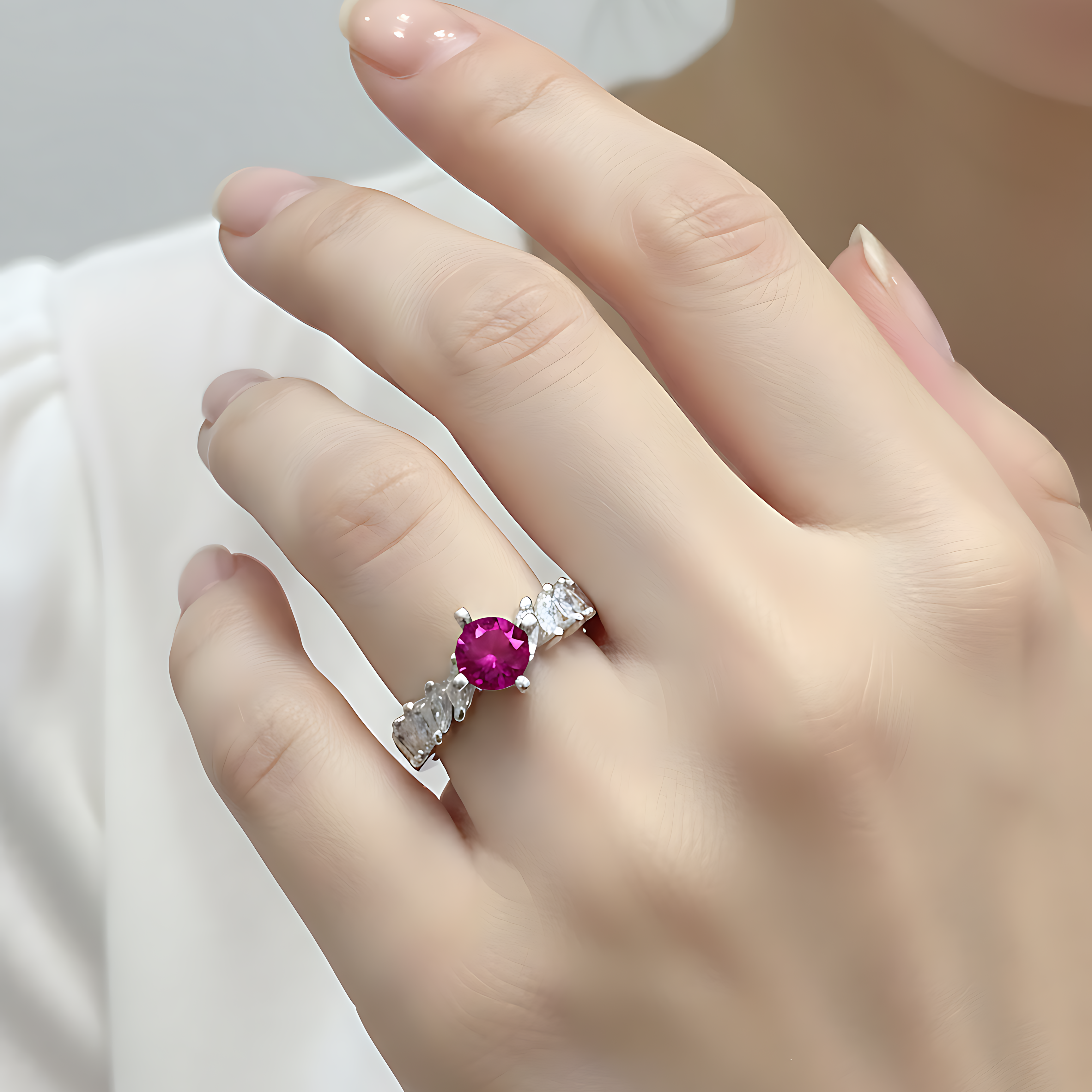 AD Stone Crown Ring