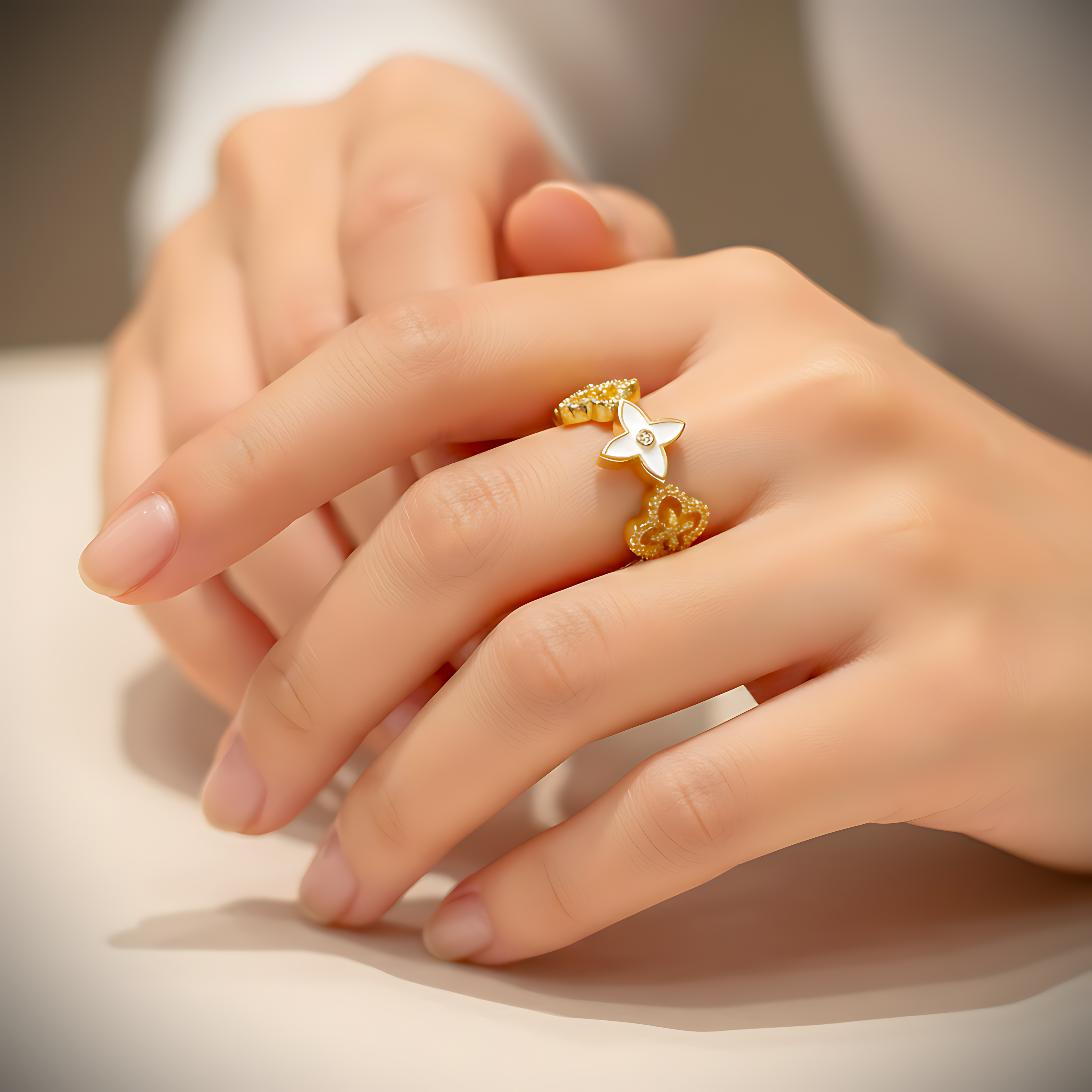 Floral Crystal Ring