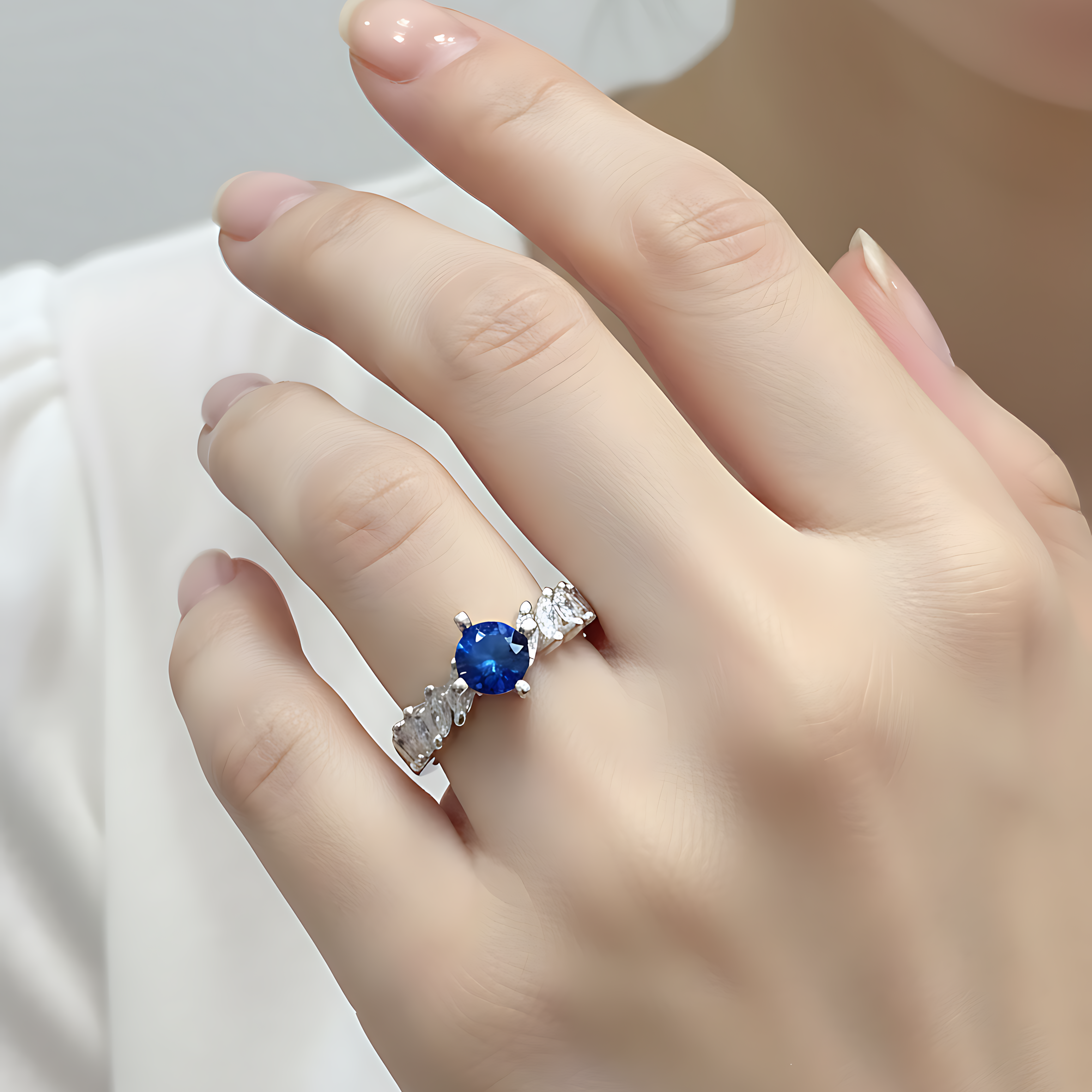 AD Stone Crown Ring