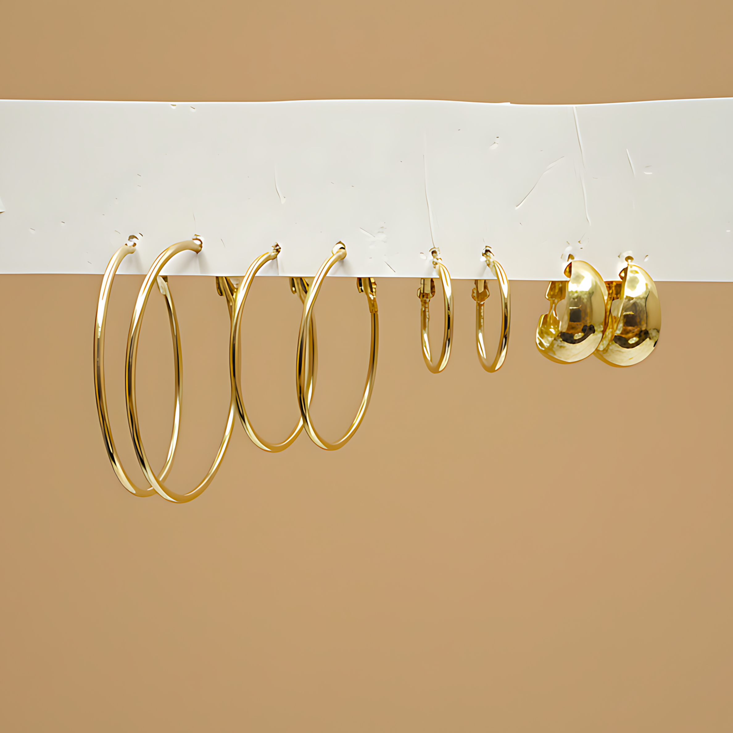 Classic Gold Hoop Earrings Combo ( Set of 4 Pair)