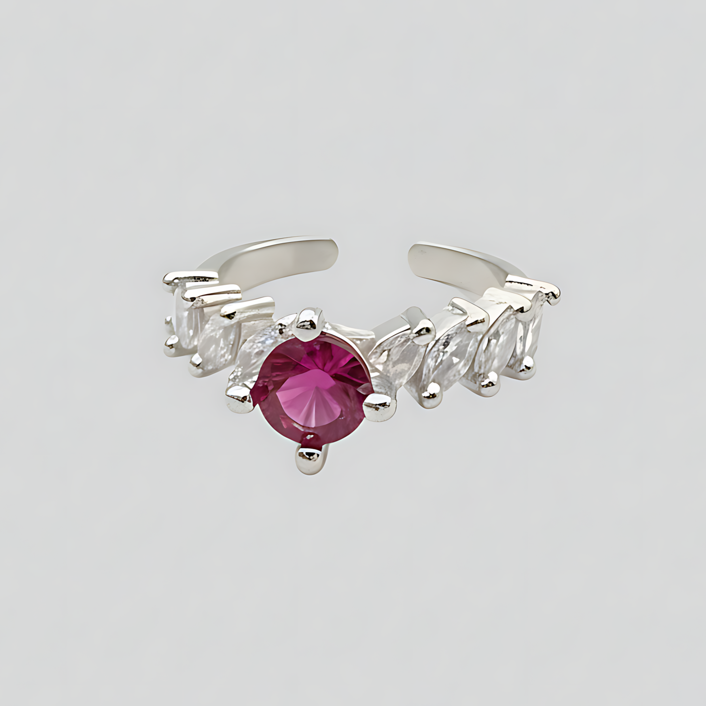 AD Stone Crown Ring